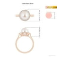thumbnail image 5 of ANGARA Japanese Akoya Cultured Pearl Ring with Pave Diamond Halo in 14K Rose Gold for Women | June Birthstone, Birthday, Anniversary, Jewelry Gift for Women | Pearl Ring, 5 of 9