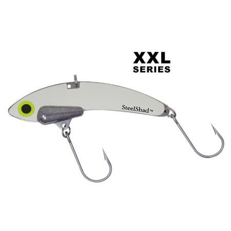 Saltwater Game (SteelShad XXL - 2 oz - Silver - Long Casting Lipless, Crankbait, Perfect for Musky, Tuna, Redfish, Striper, Any Large Game Fish - Fresh & Salt Water)