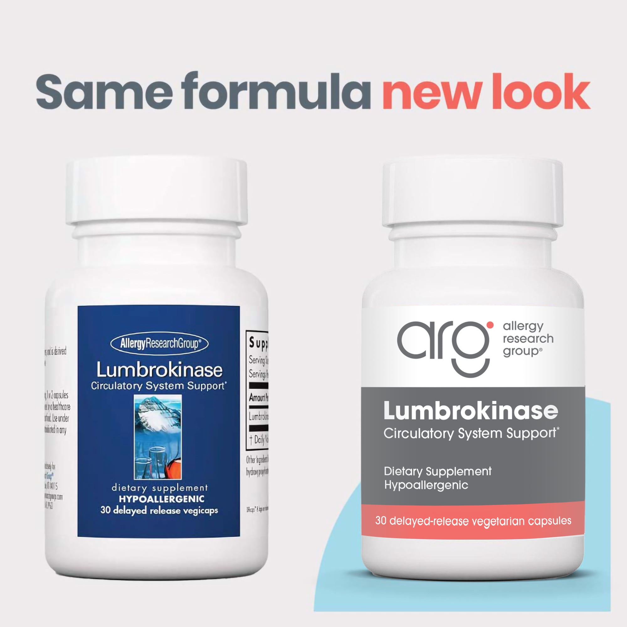 ARG Lumbrokinase - 32 mg Lumbrokinase - Circulatory System Support - Delayed-Release Capsules - Gluten-Free & Non-GMO - 15 Servings - 30 Capsules
