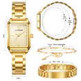 thumbnail image 2 of Watch Bracelet Set for Women, 18K Gold Plated Bracelet Bangle, Luxury Ladies Quartz Wrist Watches Set - 3PCS, Gift for Her (Gift Box Included), 2 of 8