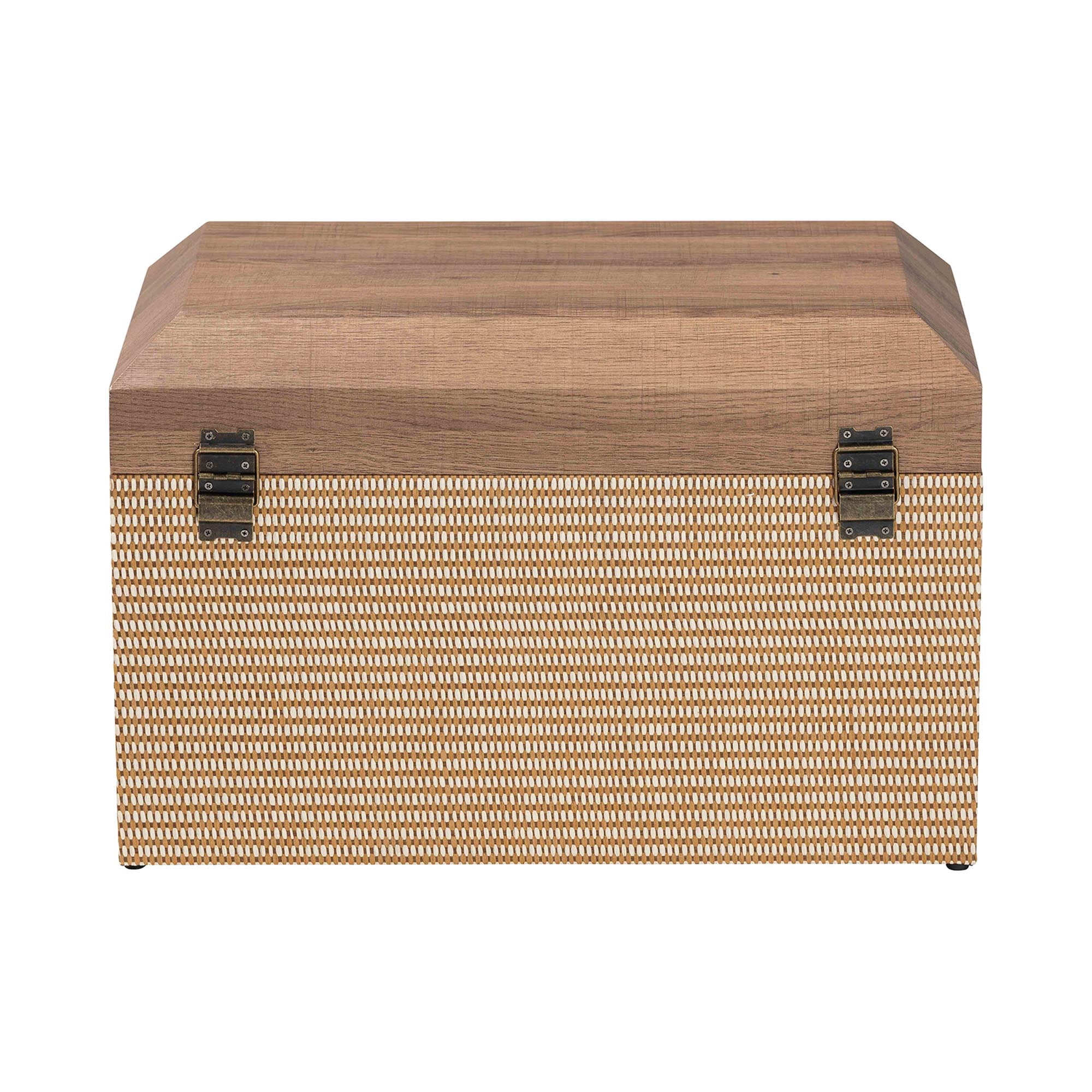 Baxton Studio Kande Mid-Century Storage Trunk, Light Brown