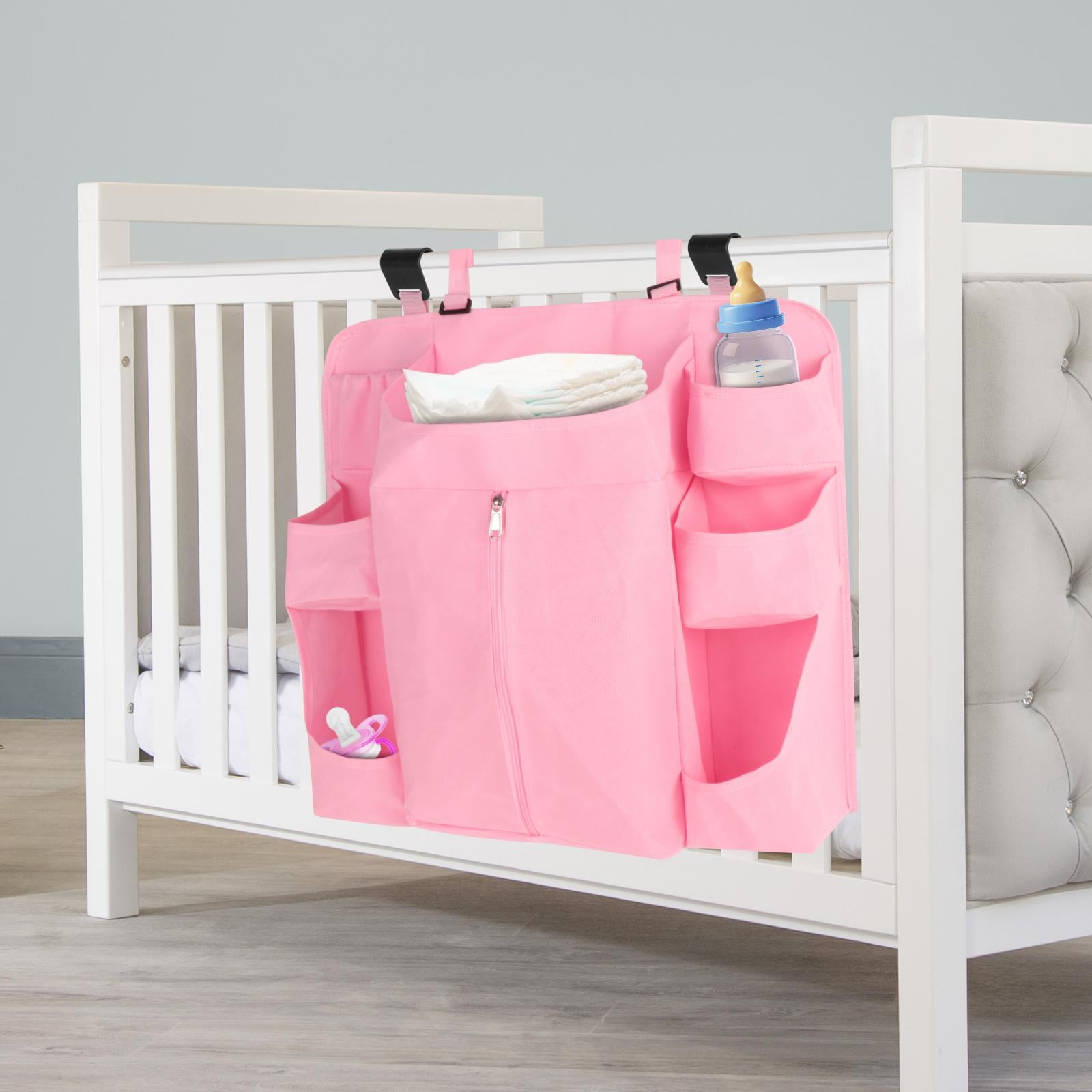 LeeQinersw Hanging Diaper Organizer Portable Nursery Organizer for Newborn Bedroom Baby Pink