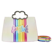 Loungefly Lisa Frank Logo Rainbow Cloud Pearlescent Crossbody Bag Purse Handbag