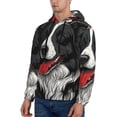 thumbnail image 3 of Picia Independence Day Collie Pattern Casual Men's Hoodie - Lightweight Hooded Sweatshirt with Kangaroo Pocket, Comfortable Pullover for Everyday, Travel-Medium, 3 of 7