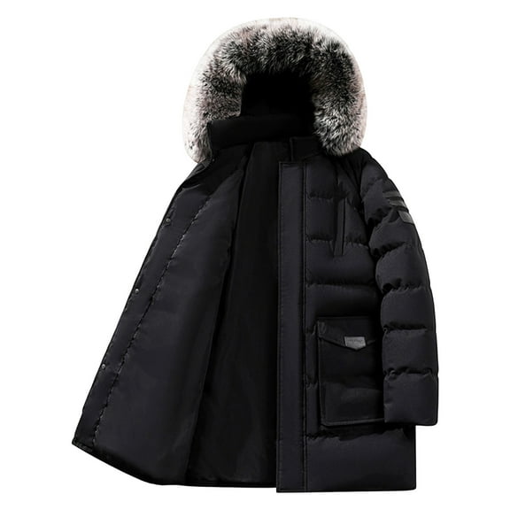 Chiccall Hooded Warm Winter Coat Quilted Thicken Mid Length Parka Puffer Jacket with Removable Furry Hood