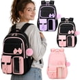 thumbnail image 7 of Black Backpack School Backpacks for Them Teens Cute Bow Middle High School Bookbag Large Capacity Lightweight Waterproof Daypack for Students, 7 of 7