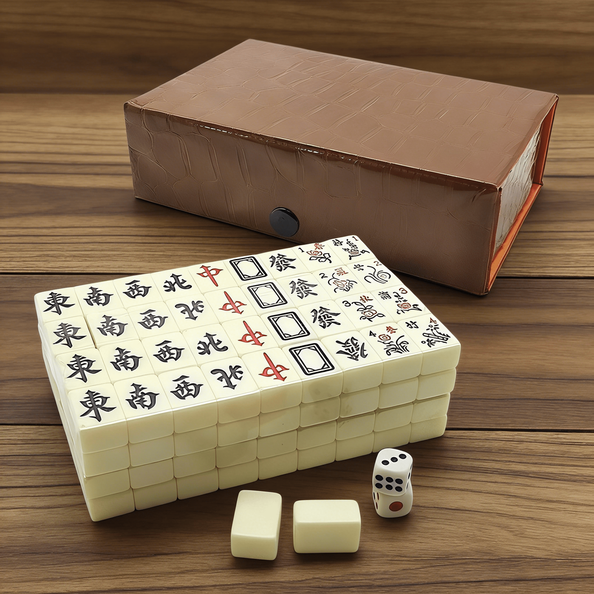 BESTSKY 2026 New Mini Portable Travel Mahjong Set,Exquisite Snake Skin Pattern Storage Box,Pocket Sized Compact Mahjong Kit,Lightweight Entertainment Game for Travel&Outdoor Leisure,Multicolor,1Set
