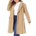 thumbnail image 5 of Agnes Orinda Women's Plus Size St. Patrick's Day Long Winter Coats Notch Lapel Double Breasted Pea Trench Coats 3X Khaki, 5 of 7