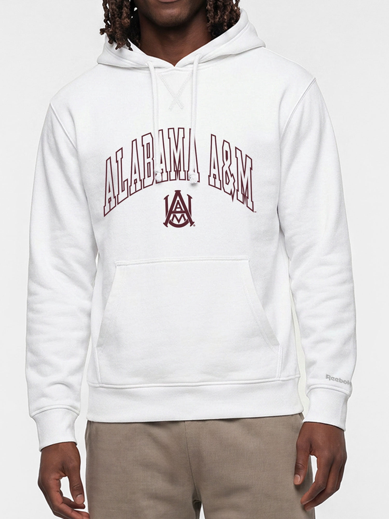 Alabama A&M Bulldogs Reebok Mens White Hooded Sweatshirt