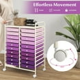 thumbnail image 5 of YYEAN 20-Drawer Rolling Storage Cart, Multifunctional Art Craft Organizer Cart, Mobile Utility Storage Cart with Removable Drawers & Lockable Wheels, Craft Cart for Home Office-Purple Gradient, 5 of 9