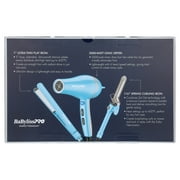 BabylissPro 1 1/4 Spring Curling Iron, 1 Ultra-Thin Flat Iron, and Ionic Dryer Trio Prepack