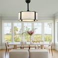 thumbnail image 6 of Cusp Barn 19" Black Bohemian Drum Caged Ceiling Fan with Light, 6 Speed Modern Bladeless Fandelier Ceiling Fan, 6 of 14