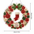 thumbnail image 4 of Christmas Diamond Painting Kit with Pearl Embellishment, Festive Round Wreath Art for Holiday Home Display, Merry & Bright Wall Hanging Decor 1Pc, 4 of 6