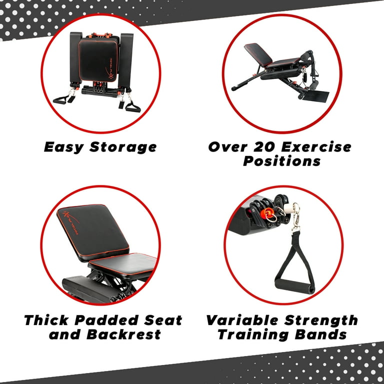 TOTAL FLEX L Foldable Home Gym Bench All in One with Additional