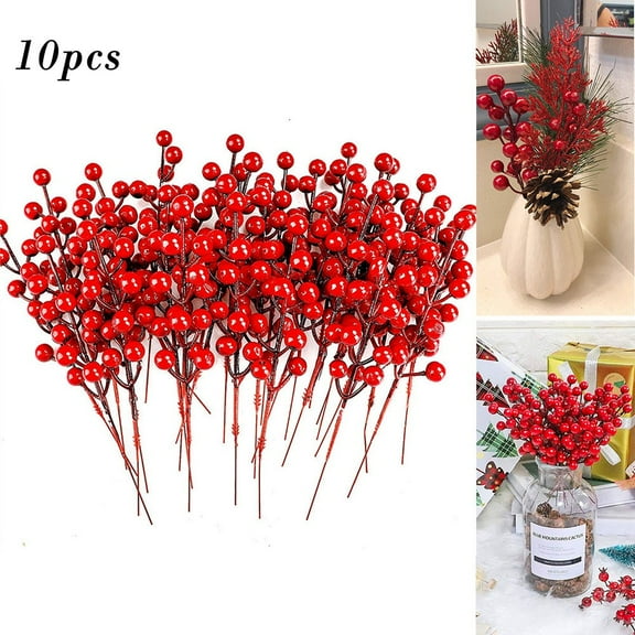 chengsi Beautiful Company Events Artificial Red Berries Floral Decor Stem 20 Cm