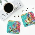 thumbnail image 4 of Yiaed Cartoon Map Of Europe Print Leather Coasters for Drinks - Cup Coasters Coffee Table Kitchen Table Bar, Home & Office Gifts Handmade Drink Coasters-Square, 4 of 6