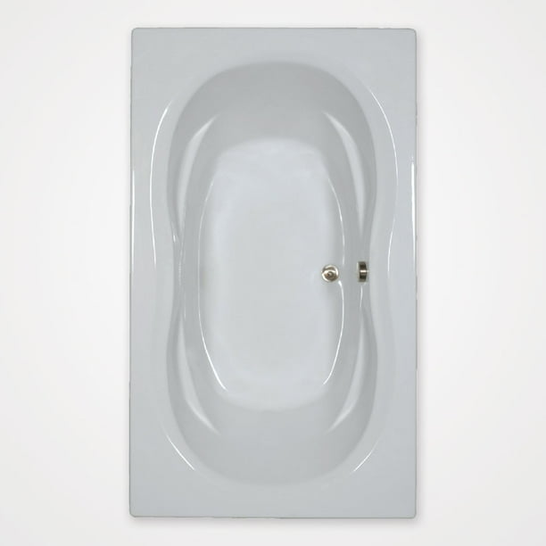 WaterTech Acrylic 72 in. x 42 in. Center Drain DropIn Soaking Tub Bone