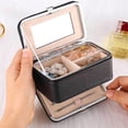 thumbnail image 4 of Sonducket Exhibidor de joyería de cuero PU, caja de doble capa, anillo, collar, brazalete, caja de maquillaje, organizador cosmético, mujeres, Ropa, zapatos y accesorios Miscelánea Rosa, 4 of 6