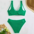 thumbnail image 6 of QUNYINEY Bikinis Swimsuits for Women 2025 Standard Straps V Neck Solid Bathing Suit Two Piece Triangle Swimsuit Sets, 6 of 9