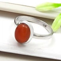 Natural Carnelian Solid 925 Sterling Silver Band Sacral Chakra Ring US 5