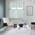 thumbnail image 4 of Aqua Stripe Kitchen Curtains Sets for Windows 24 Inch Length, Geometric Grey White Vertical Striped Rod Pocket Window Treatments Tier Curtains and Valances Set for Bedroom/Bathroom, 4 of 8