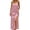 Pink, variant on Women's Sexy Backless Satin Maxi Dress V-Neck Sleeveless Side Slit Graduation Party Gown