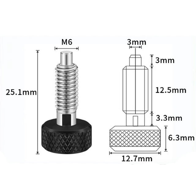 BTOER Retractable Spring Plunger with Stainless Steel Locking Handle Quick Release