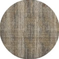 thumbnail image 4 of HomeRoots 671039 8 ft. Taupe & Beige Striped Transitional Washable Round Area Rug with UV Protection, 4 of 9