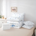 thumbnail image 6 of Feelyou Blue Kawaii Bowknot Bedding Comforter Set 7 Pieces, Cute Cartoon Love Heart Full Bedding Set, Teens Kids Girls Women Reversible Fitted Sheet Flat Sheet, Lightweight Room Decor, 6 of 8