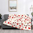 thumbnail image 5 of Horizontal Flannel Blanket Is Light Warm Soft Anti-Pilling Anti-Wrinkle Anti-Allergy And No Hair Loss For Bed And Sofa Camping Travel Red Heart Symbol, 5 of 8