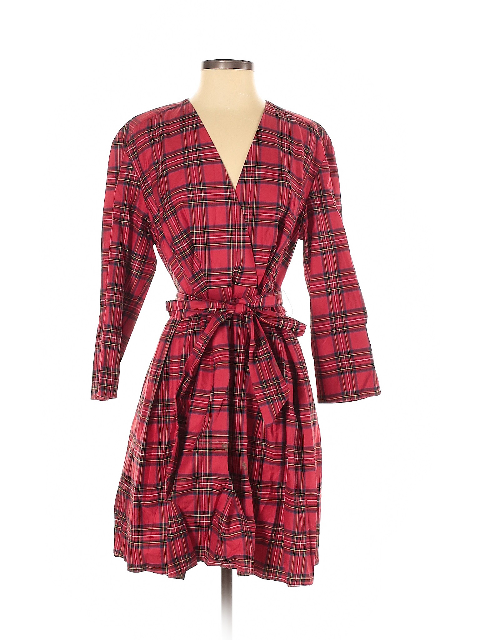 zara red tartan dress