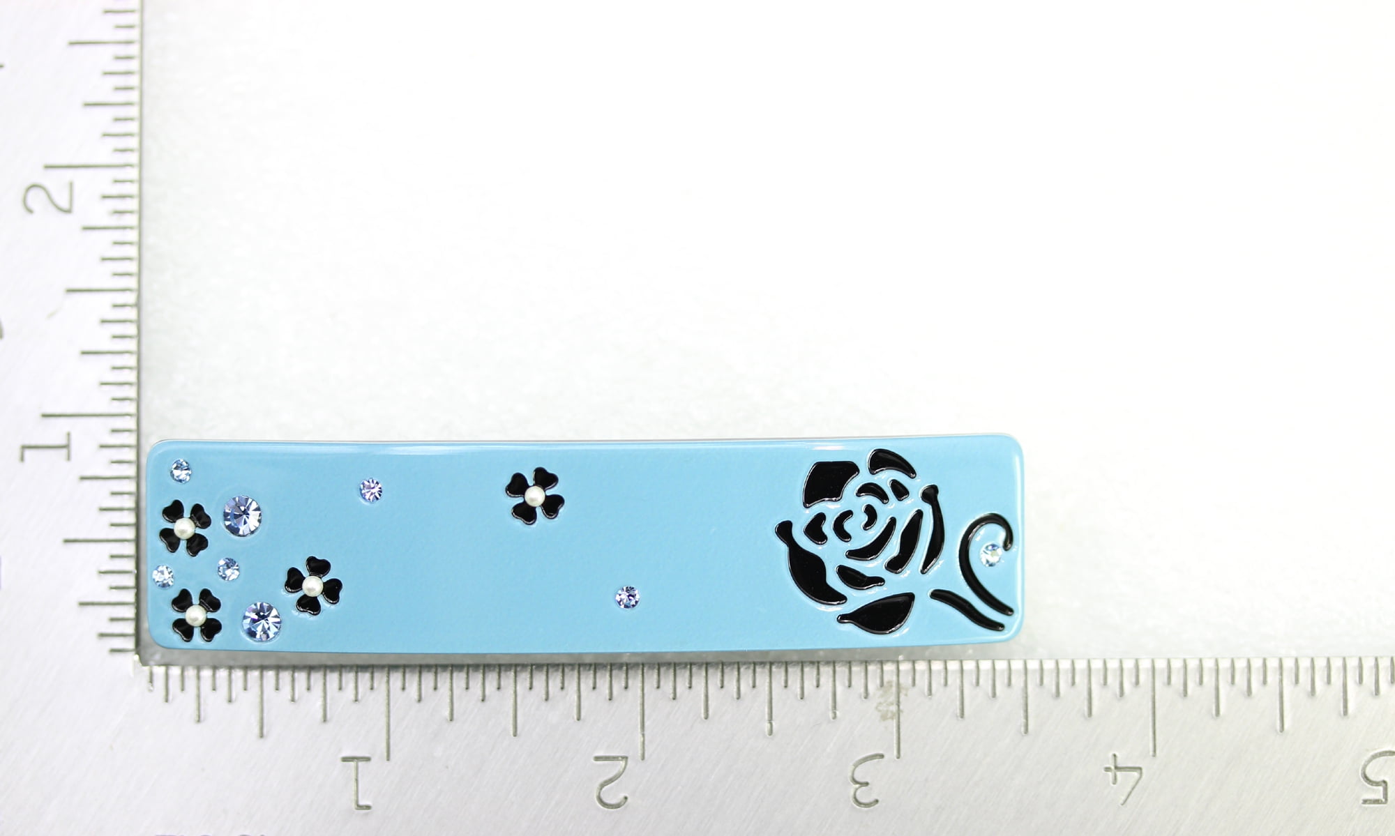 Faship Dusty Blue Cellulose Acetate Rose Floral Art Deco Hair Claws Clips