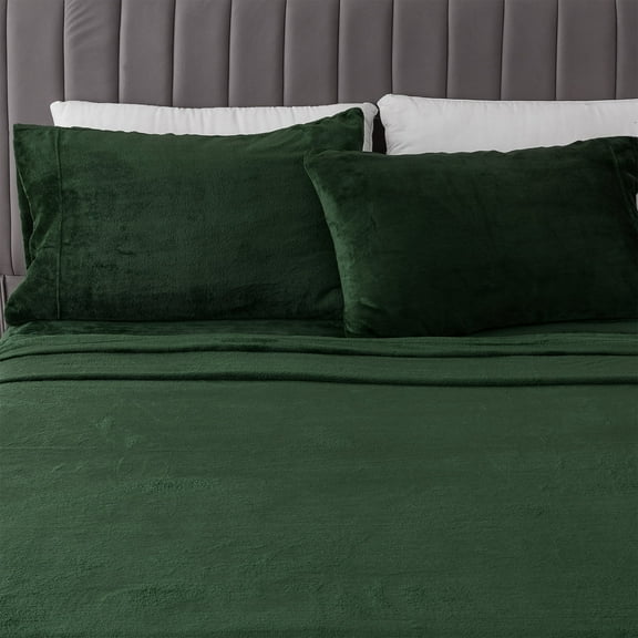 Velvet Plush Fleece Solid Sheet Set, King, 4 Pieces