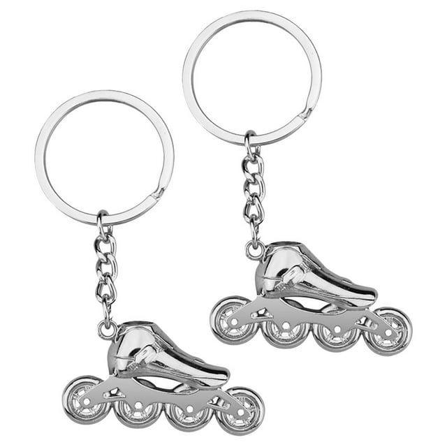 WEUVEB Porte-Clés en Alliage de Zinc pour Patins à Roulettes 2 Pcs pour Amateurs de Patins à Roulettes Argent