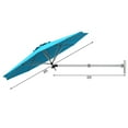 thumbnail image 2 of Gymax 8FT Patio Wall Mounted Cantilever Umbrella Parsol w/ Adjustable Pole Turquoise, 2 of 9
