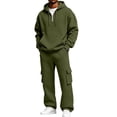 thumbnail image 2 of Aofany Fleece 2 Piece Outfits Mens Pullover Hooded Sweatshirt Tracksuit & Joggers Sweatpants Sweatsuit Sets with Pockets, 2 of 9