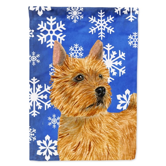 Carolines Treasures SS4637-FLAG-PARENT Norwich Terrier Winter Snowflakes Holiday Flag  multicolor