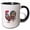 Black/White, variant on 3drose, Stunning Fairy Rooster Decorated with Flowers. Cool Folk Art Gift, 11oz Two-tone Yellow Mug