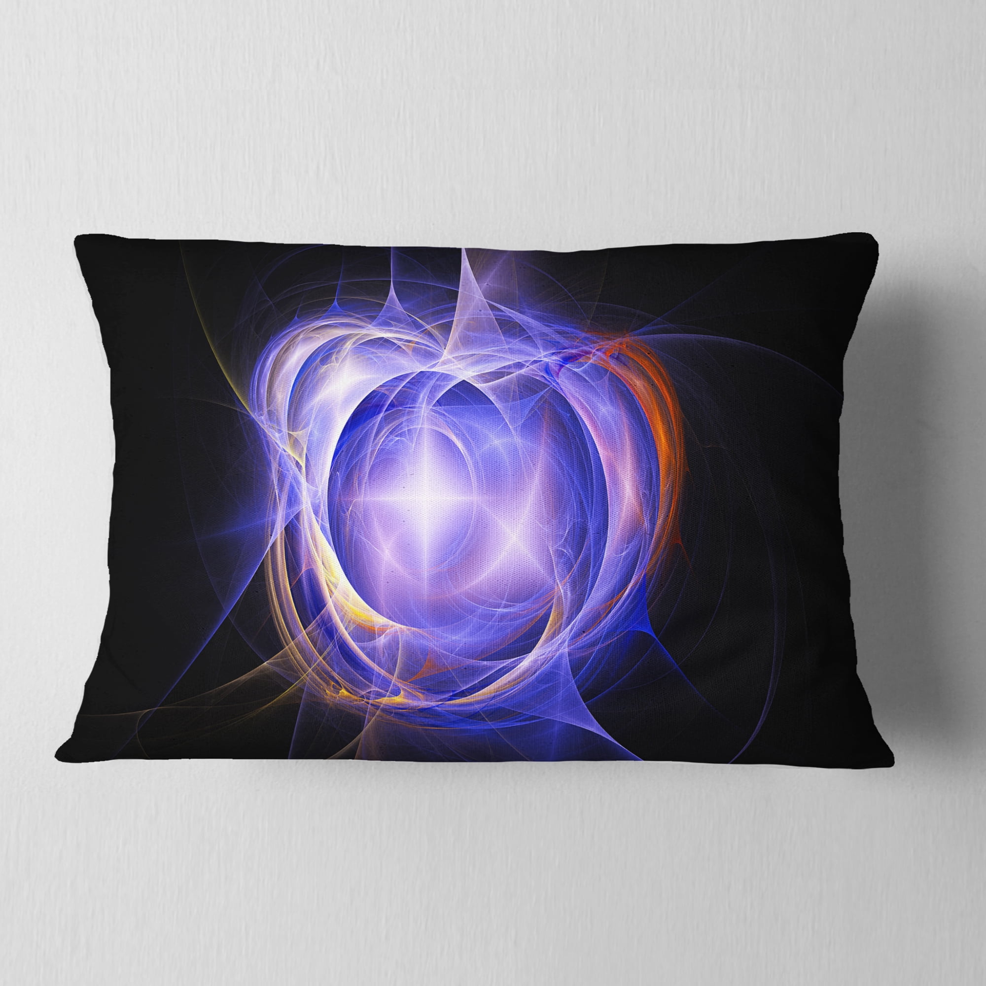 Designart Supernova Explosion Blue - Abstract Throw Pillow - 12x20