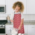 thumbnail image 4 of Red Christmas Deer and Snowflake Pattern Kids Aprons for Girls and Boys,Adjustable Neck Strap Toddler Aprons for Kids Cooking Baking, 4 of 7