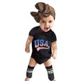 thumbnail image 4 of EnJoCho Summer Outfits for Baby Toddler Kids 4th Of July Love Prints Short Sleeve Independence Day Romper Jumpsuit Cloths Toddler Girl Trendy Clothing Casual Home Bodysuit, 4 of 7