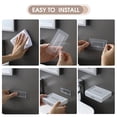 thumbnail image 2 of Nieyigj Wall-Mounted Self-Draining Shower Soap Dish, No Drilling Double Layer Bar Soap Holder Case for Bathroom and Kitchen Sink, Gray (5.51 inches / 14 cm), 2 of 4