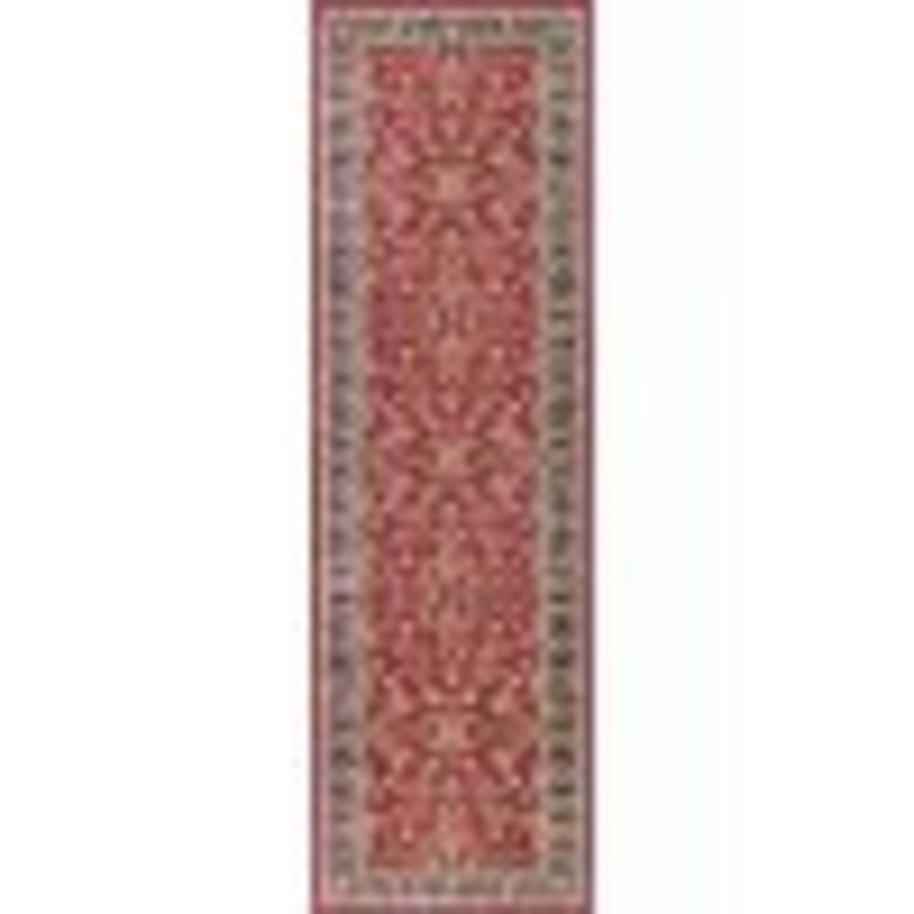 Sensation Transitional 2' x 7' Red and Beige Polypropylene Indoor Area Rug