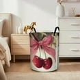thumbnail image 6 of Cherry Delight on Pink Bow Print Extra Large Foldable Laundry Basket  Stylish  Easy to Use for Bedroom Bathroom  Laundry Room  Oxford Fabric Storage Bin, 6 of 9