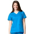 thumbnail image 2 of Maevn BLOSSOM Mock Wrap Top & Multi Pocket Flare Leg Scrub Pant Set, 2 of 5