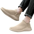thumbnail image 3 of Men's Jogging Shoes Lightweight Laceless Tennis Shoes Breathable Non-S𝗅ip Knit Sneakers Wide Width Casual Workout Shoes Comfortable S𝗅ip On Sport Shoes, 3 of 9
