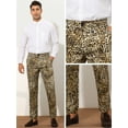 thumbnail image 4 of Unique Bargains Men's Animal Printed Dress Pants Regular Fit Pattern Trousers 34 Khaki, 4 of 6