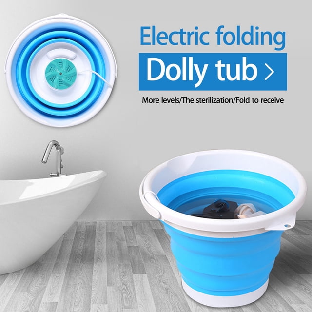 EGNMCR Scrubbers for Cleaning Portable Mini Turbo Washing Machine Foldable USB Powered Laundry Washer Set Collapsible Wash Basin
