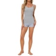 thumbnail image 2 of INSPIRE CHIC Womens Lace Camisole Tank Tops Cotton Cami Pajamas Top Soft Comfy Undershirt L Gray, 2 of 6