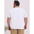 thumbnail image 3 of DARING DIVA Men's Contrast Collar Short Sleeves Breathable Polo Shirts XL White, 3 of 7